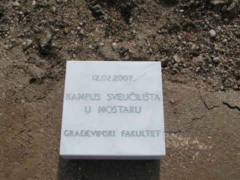 [Kamen temeljac kampusa Sveučilišta u Mostaru, Građevinskog fakulteta]