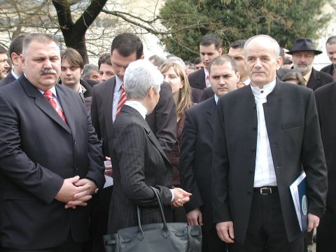 [Potpredsjednica J. Kosor, ministri D. Primorac i I. Šuker, rektor F. Ljubić]